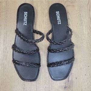 schutz diana braided jelly sandals